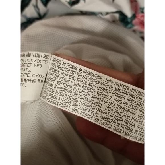 Forever 21 Lightweight Hooded Windbreaker Jacket White Floral Print Men Size‎ S. - Picture 6 of 6